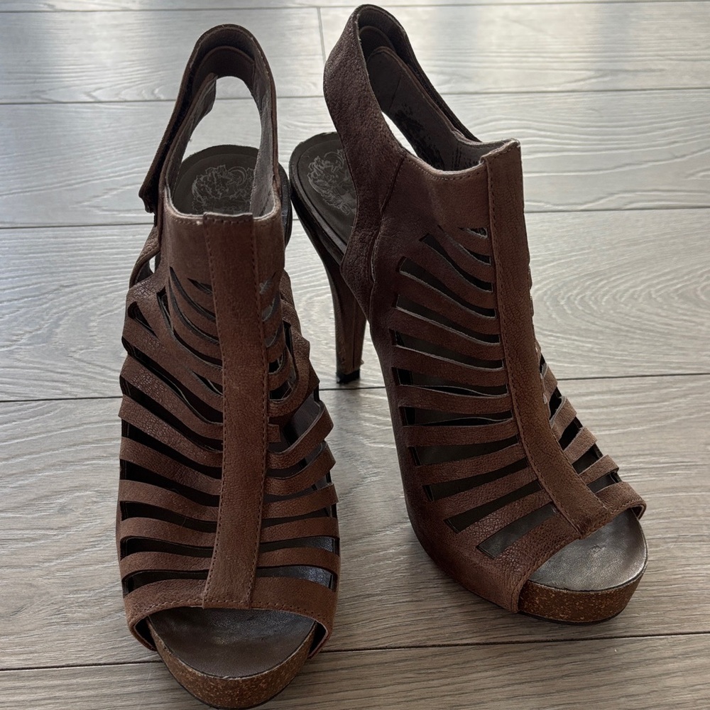 Vince Camuto Dark Brown Strappy Heels